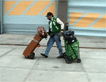 Porter with 2 carts